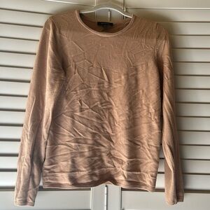 Ann Taylor tan crewneck thin sweater size medium